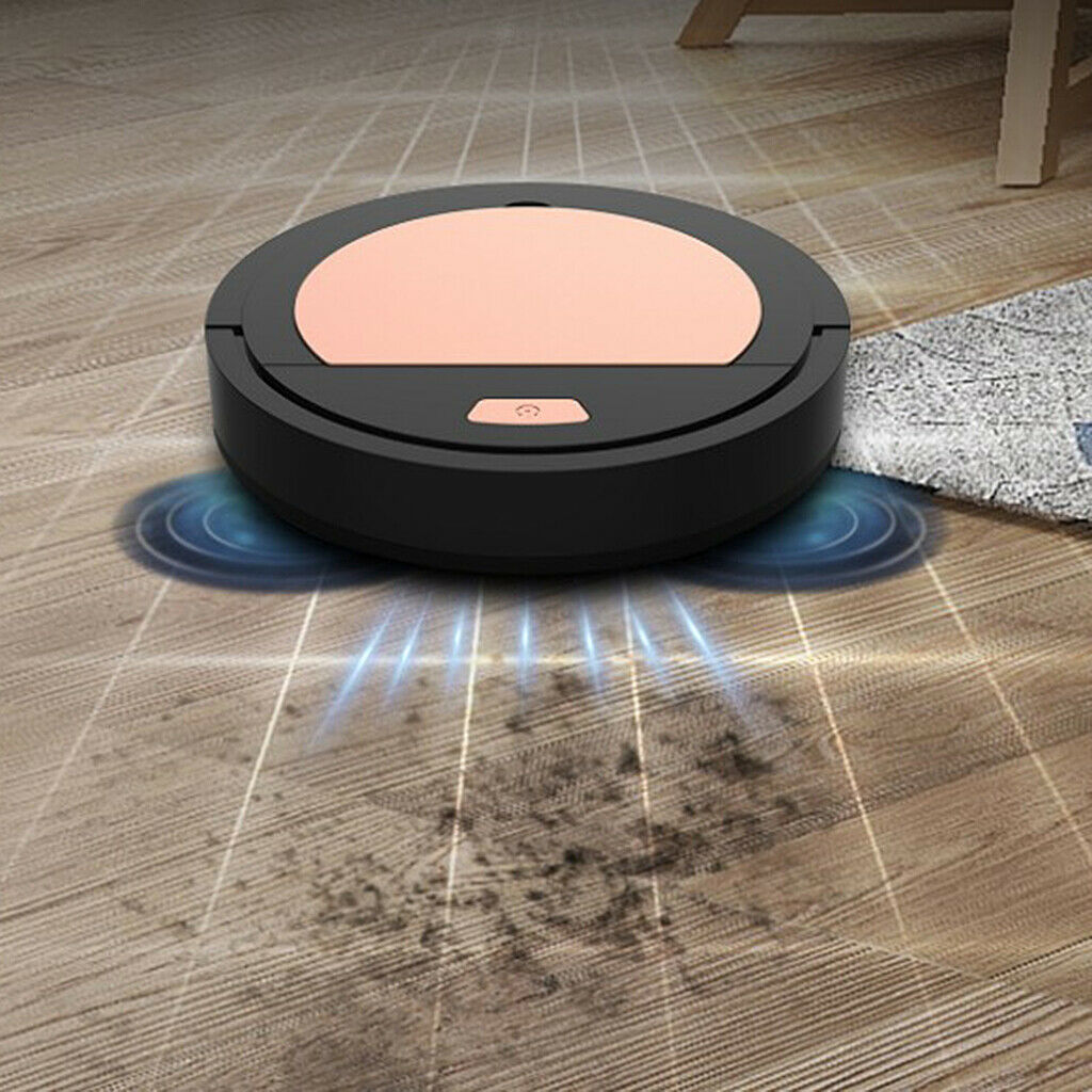 Robot Vacuum Cleaner 3.7V 3W Auto Sweeper for Hard Floors Carpets 1800Pa Black