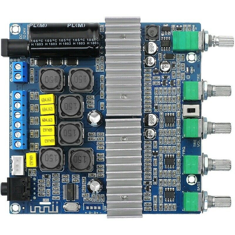 TPA3116D2 DC12V-24V Bluetooth 4.2 Subwoofer Audio Amplifier Board 2.1 Channel G6