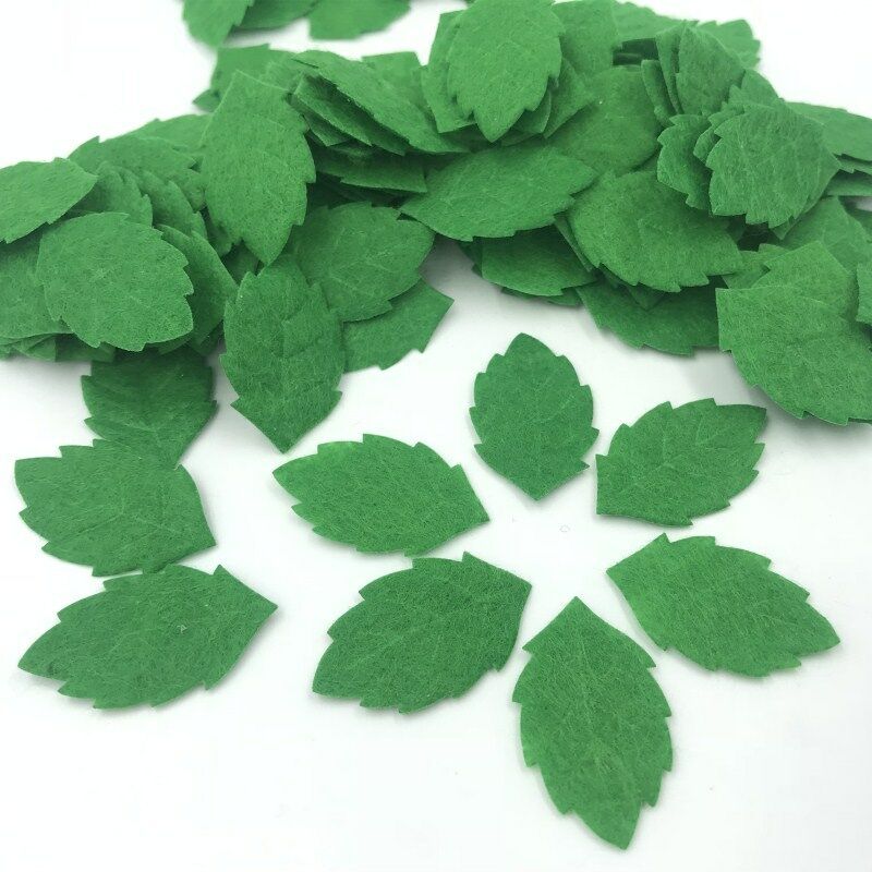 100pcs Green Leaves-shape Felt Card making decoration Sewing crafts 30mm