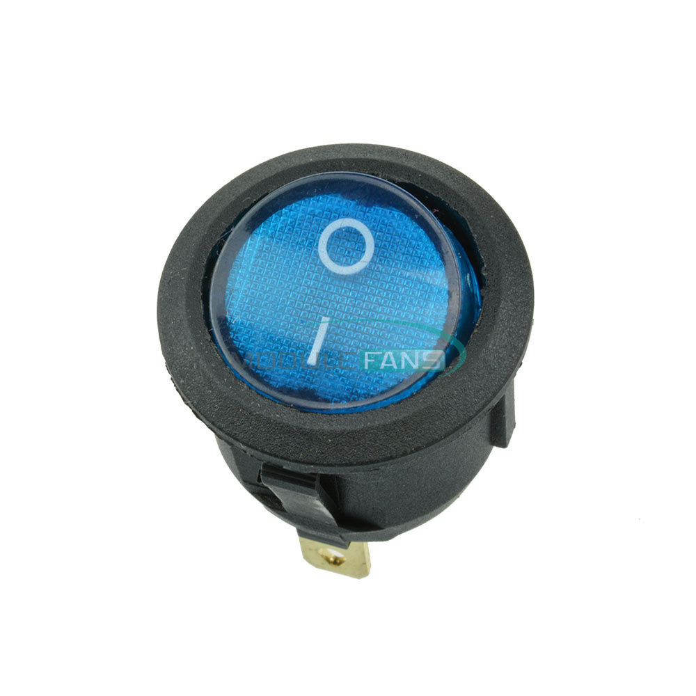 20PCS Mini Round Switch Blue 3Pin SPDT ON-OFF Rocker Snap-in