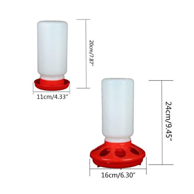 Chick Waterer and Feeder Plastic (1 Quart) Gravity Fed Water Jar White and Red