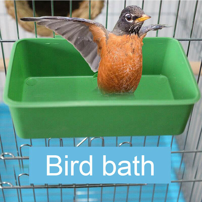 Small Plastic Bird Bath Tub Parrot Shower Bathtub Bird Food Bowl for Feed.l8