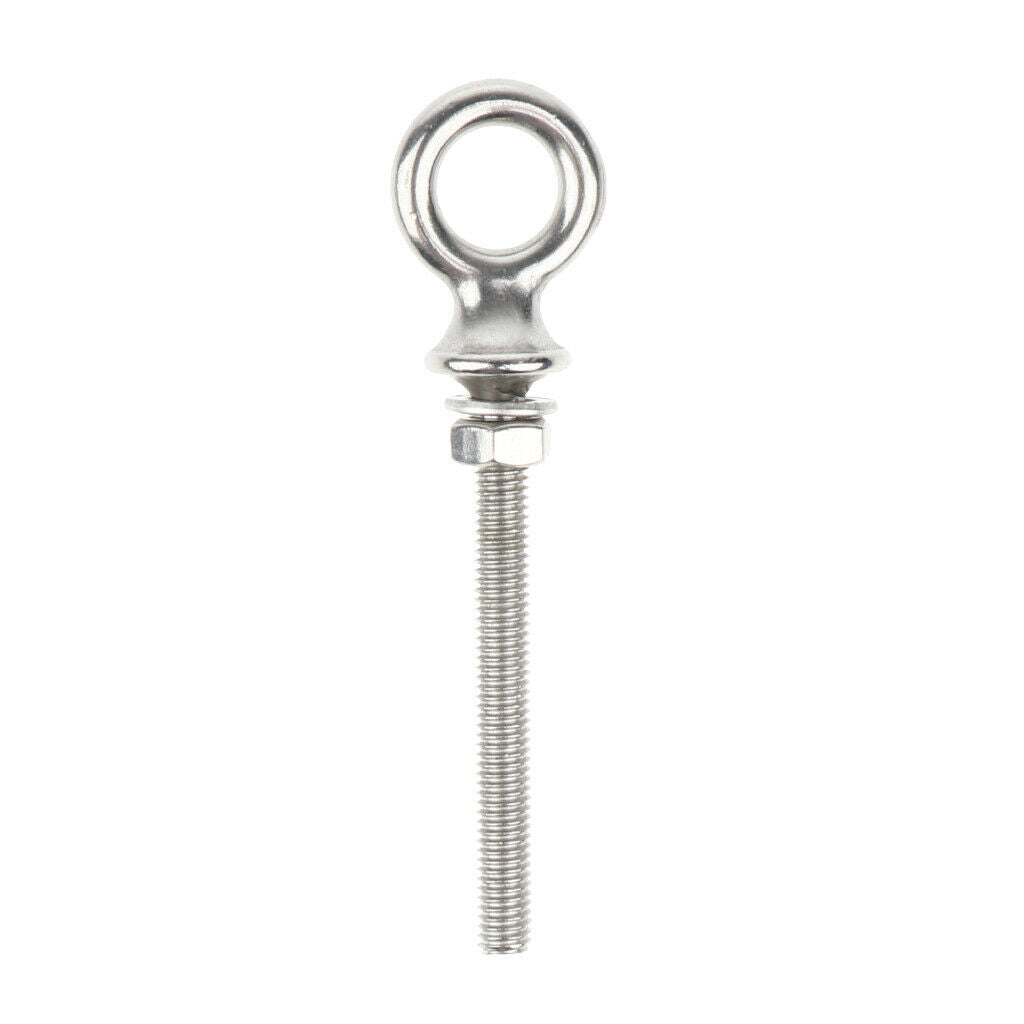 2Pcs M6 60mm STAINLESS STEEL EYE BOLT SHADE SAIL BOAT ROOF RACK BOLT NUT