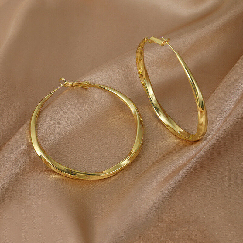 Womens Hoop Earrings Big Large Circle Dangle Earrings Wedding Engagement Jewelry