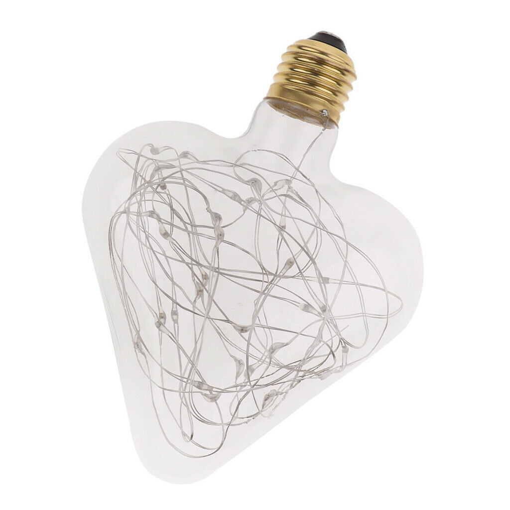 E27 Retro Edison Bulb Lightbulb Tungsten Filament Lamp Ornament Heart
