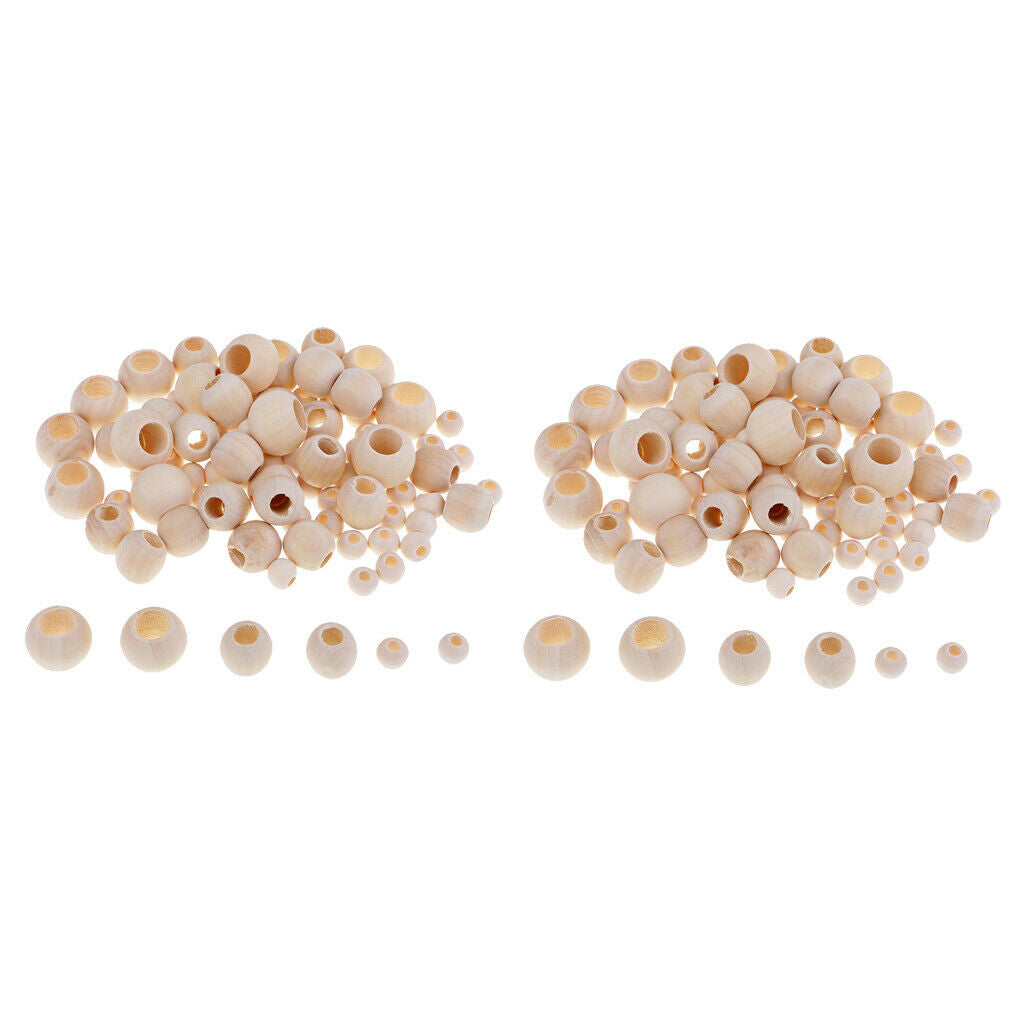 440Pcs Wood Beads Loose Spacer Bead for Necklace Bracelet Earrings Jewelry
