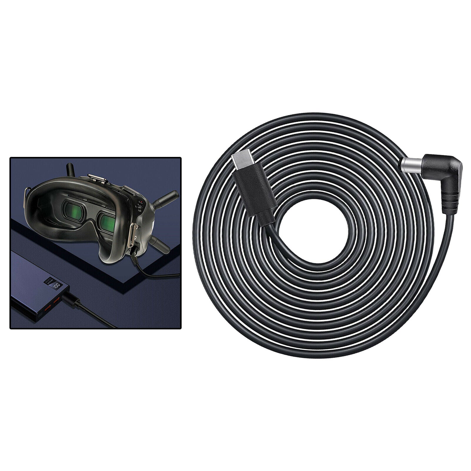 Power Supply Cable Wire Cord PD port for DJI FPV Goggles V2 Wear-resistant