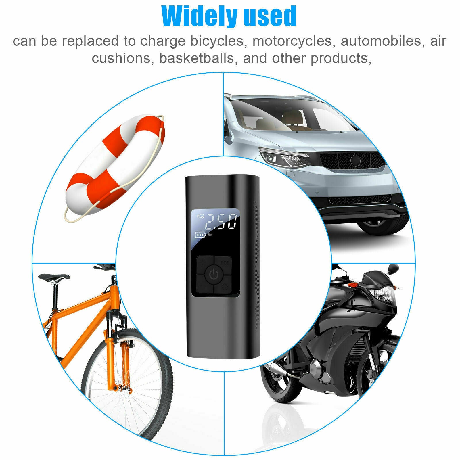 140PSI Car Rechargeable Air Pump Wireless Electric Tire Inflator w/LED display
