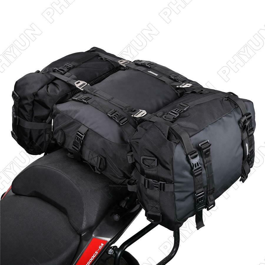 20L Black PVC Waterproof Motorcycle Rear Seat Luggage Storage Bag Back Tail Bags