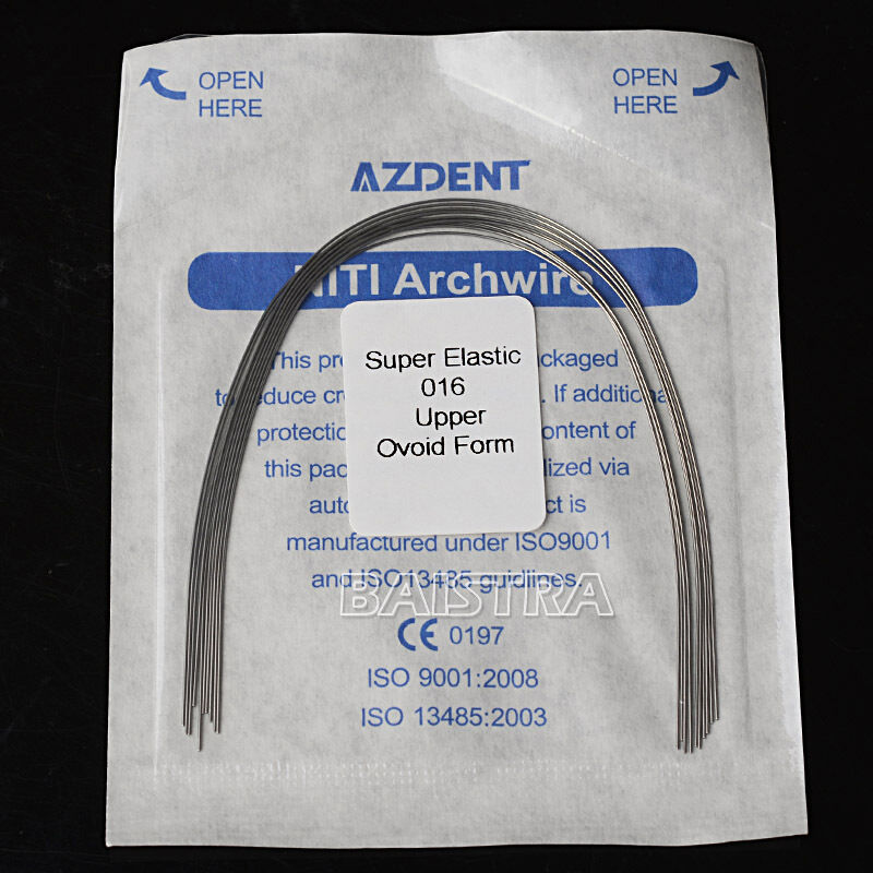 50Pack AZDENT Dental Orthodontic Super Elastic Niti Round Arch Wires 0.016 Upper