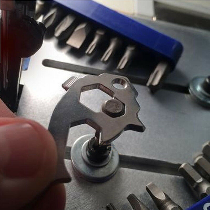 20 In 1 Wrench Opener Multi-tool Pocket Keychain Portable EDC Survival Kit