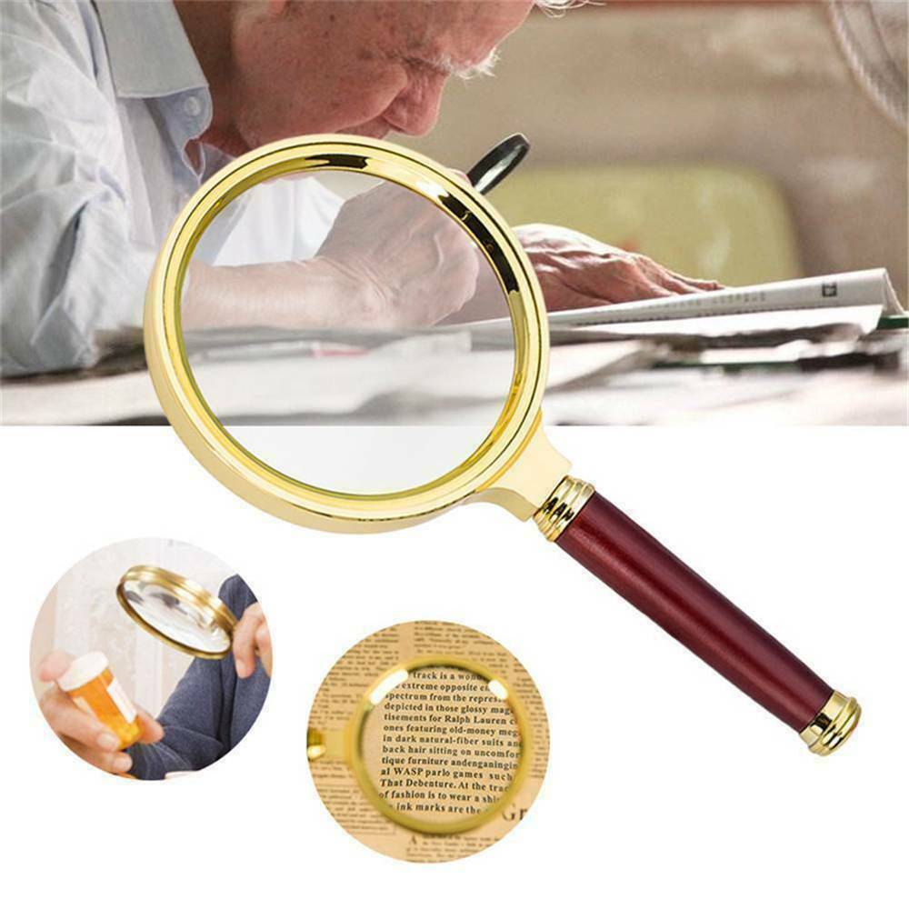 Large 90mm Handheld 15X Magnifier Magnifying Glass Loupe Reading Jewelry Aid US.