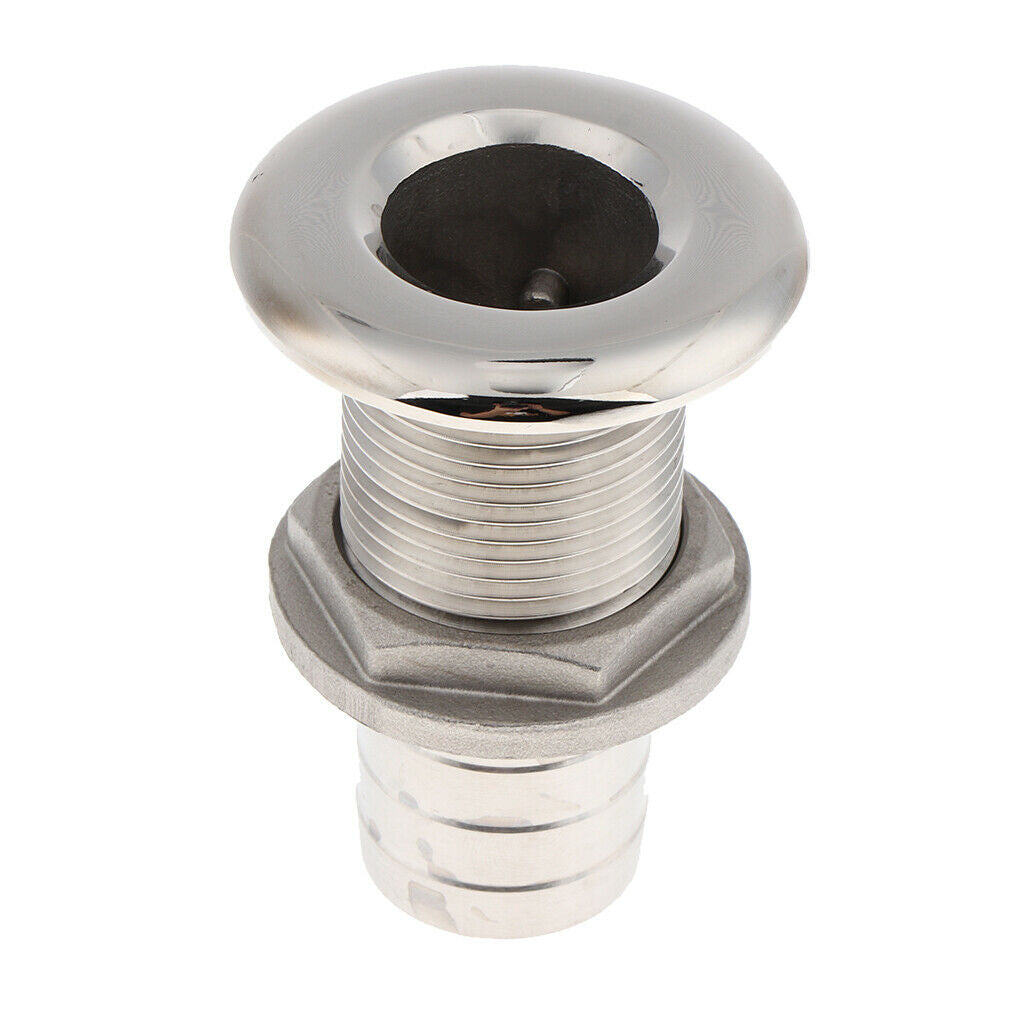 Boat Thru Hull Fitting/Drain 33.4mm 1" Hose Barb Marine 316 Stainless Steel