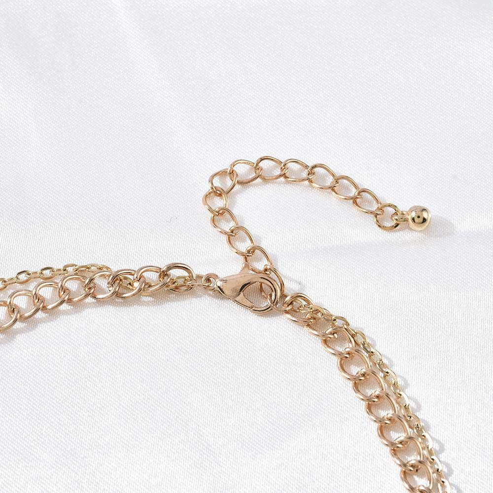 Double Layer Butterfly Pendant Necklace Clavicle Chain Choker Women Jewelry Gift