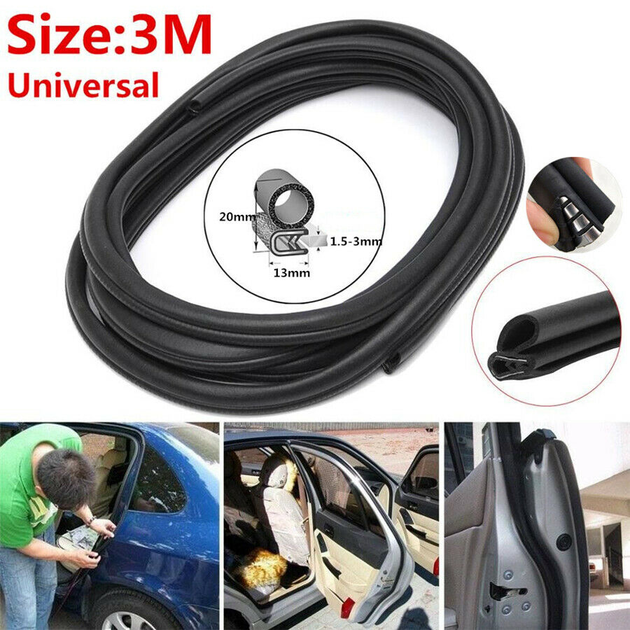 3 Meters 20mm Rubber Car Trunk/Door Edge Sealing Strip Trim Protector Universal
