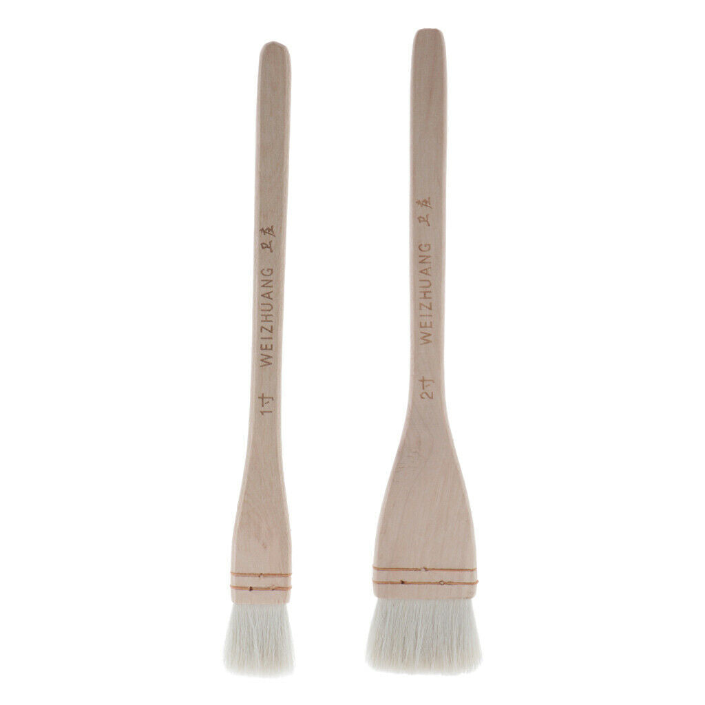 2x Mixed Professional Art Brushes Flat Pointed Brushes Wall Painting 2 Sizes