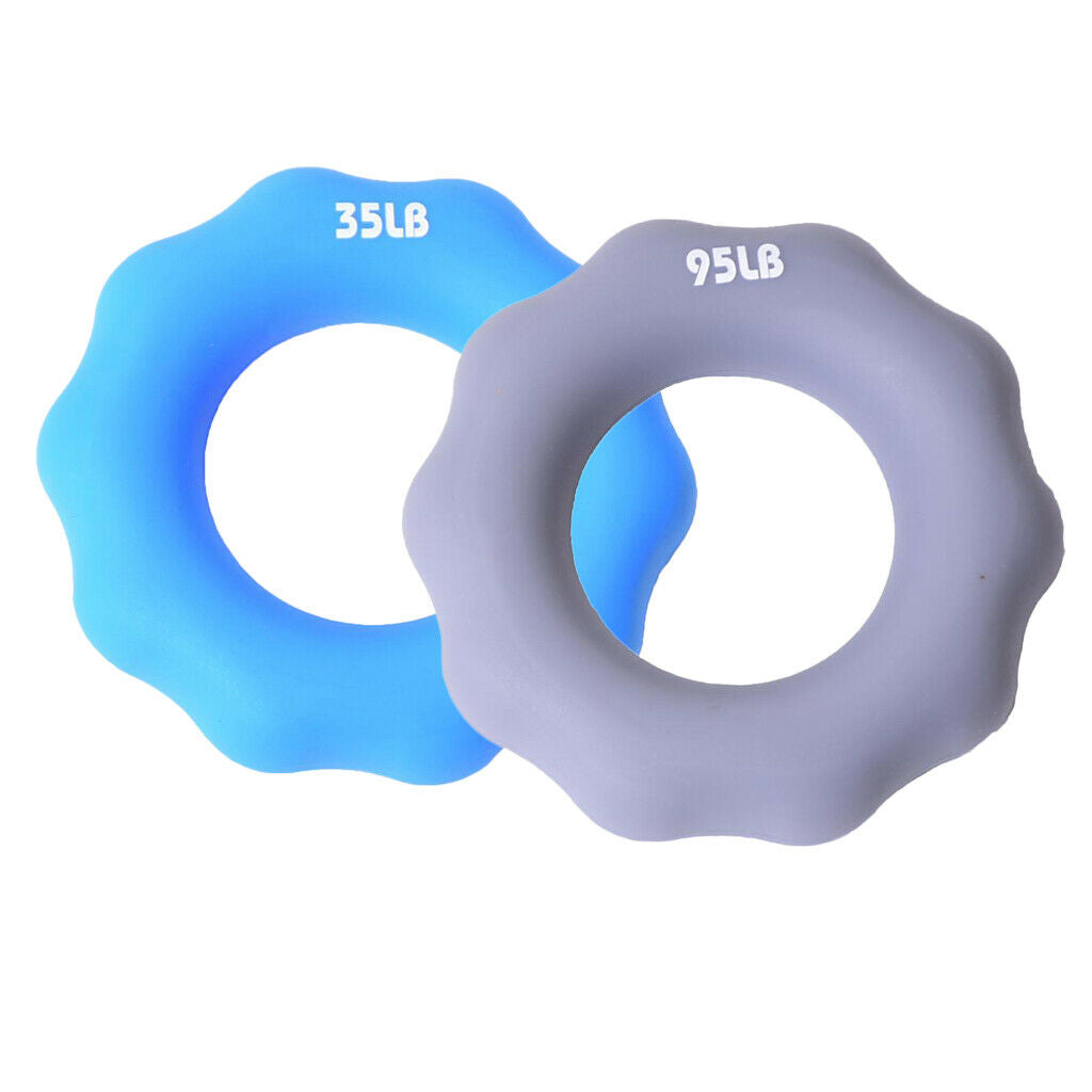2 Pieces Silicone Hand Finger Grip Ring Muscle Power Training Exerciser