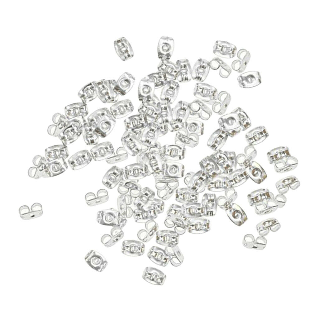 200 Pcs Copper Plated Sliver Earrings Studs Base Butterfly Ears Backs DIY