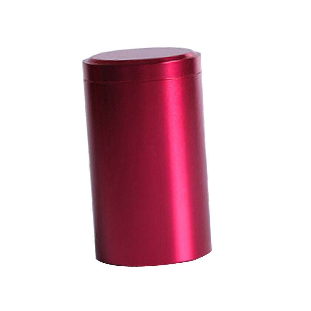 Protable Red Aluminium Alloy Tea Tin Coffee Canister Jewelry Round Box Case