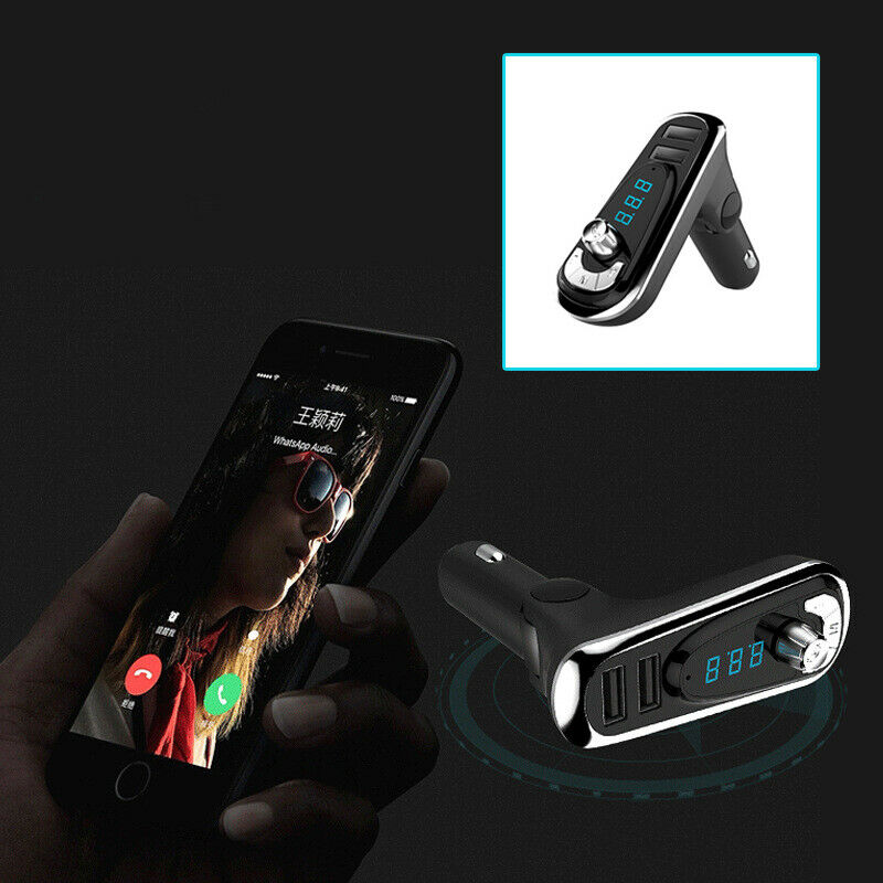 Hands-free Wireless Bluetooth FM Transmitter MP3 Player Dual USB Charger Adapter