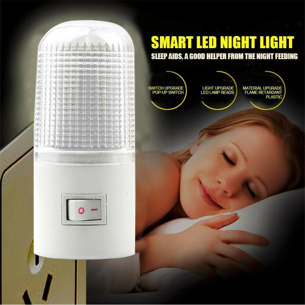 LED Night Light Bedside Lamp Wall Mounted US Plug 4LED Bedroom Lighting Bulb HOT