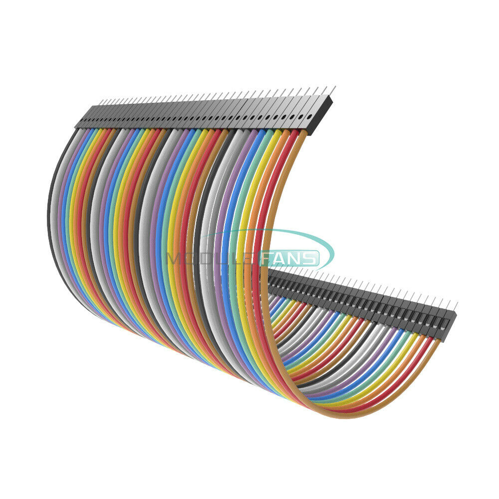 40pcs Male to male Dupont Wire Cables Jumper 10cm 2.54MM 1P For Arduino  MF