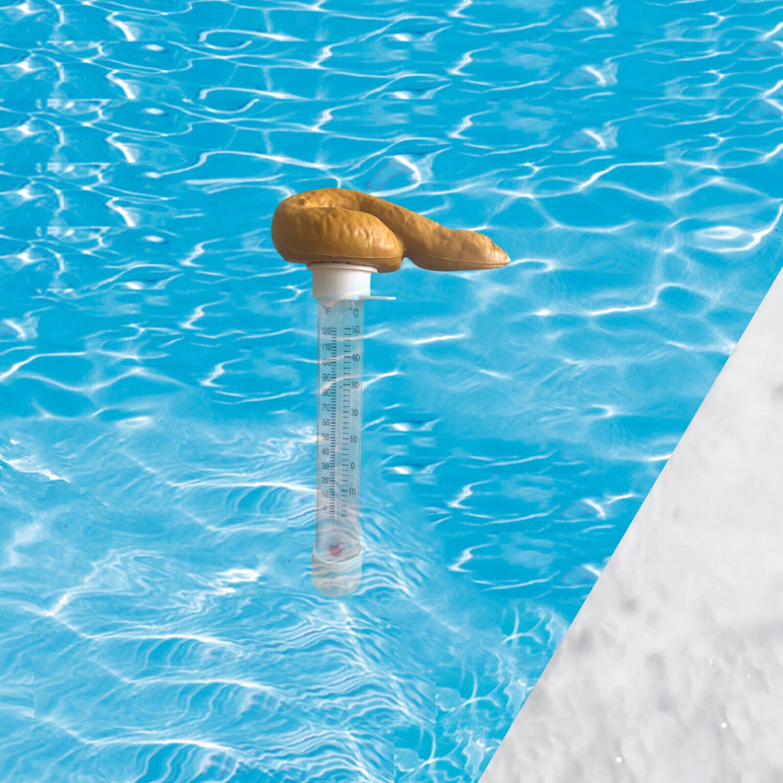 Funny Water Floating Pool Thermometer Shatter Resistant Poop Prank SPA Pond