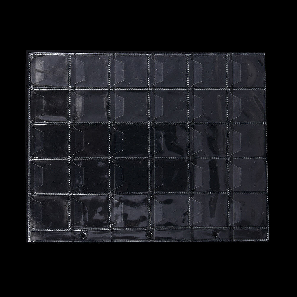 2Pages 30 Pockets Plastic Coin Holders Storage Collection Money Album Cas.l8