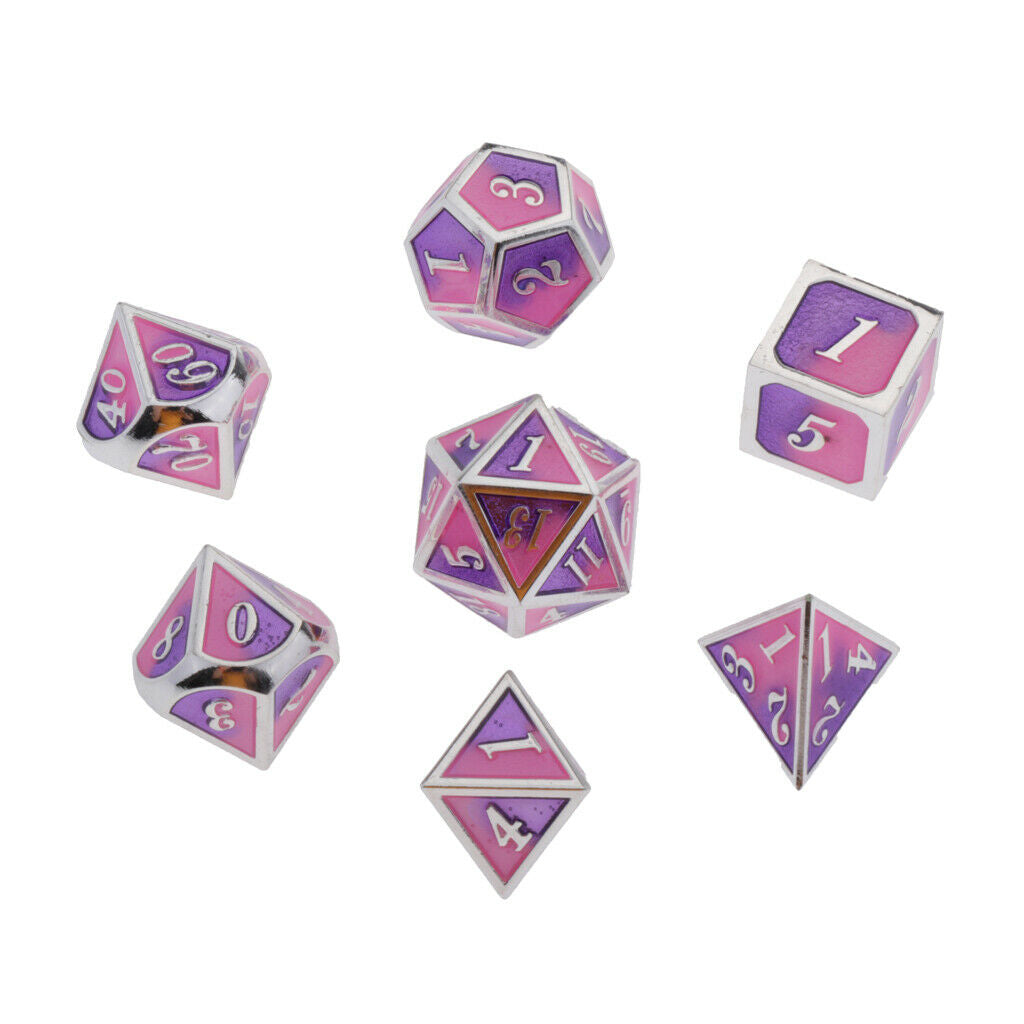 Multi-sided Dice for Dragon Scales DnD D&D Pathfinder RPG Dices Pink Purple