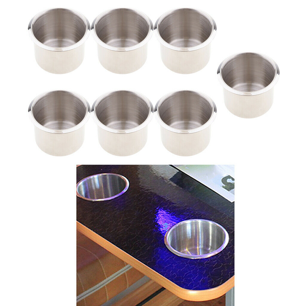 7 Pieces Chrome Cup Drink Holder for Boat Truck Marine Motorhome Trailer