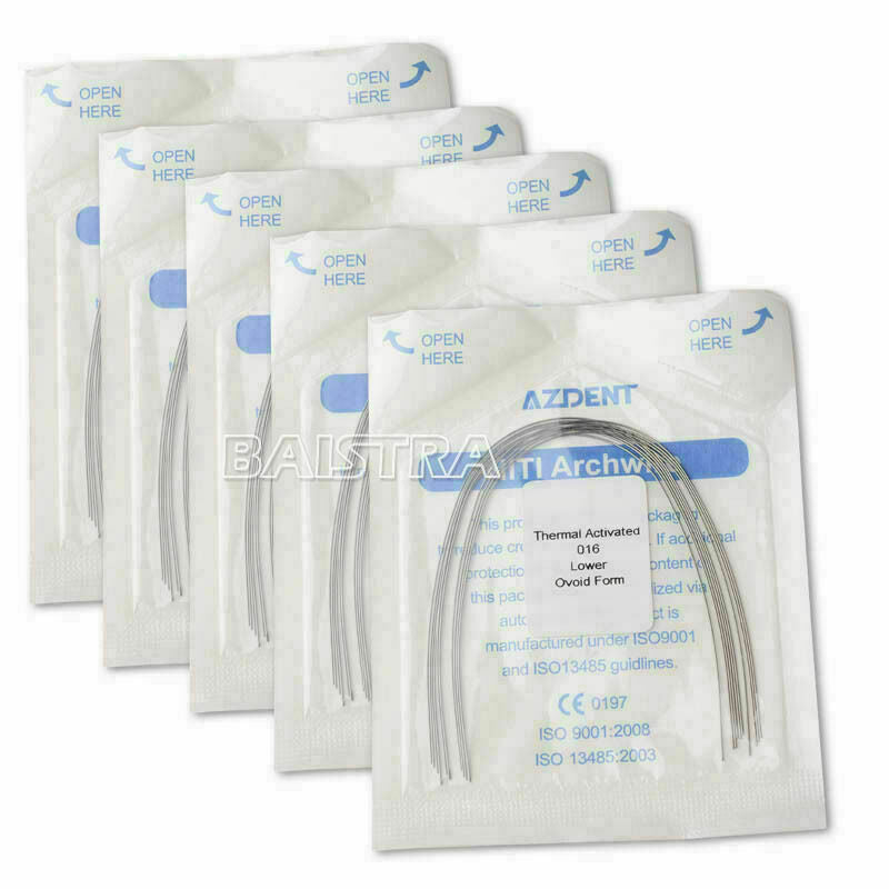 100 packs  Dental Thermal Activated Niti Arch Wires Orthodontics Round 016 Lower