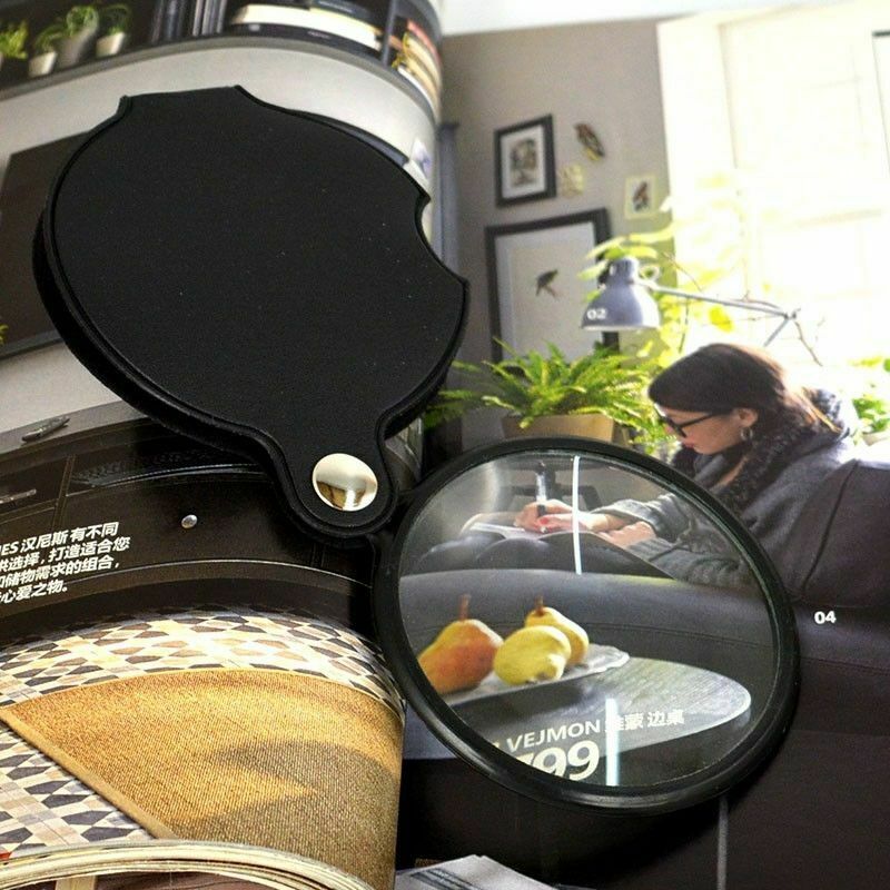 Mini 5X 60mm Magnifying Glass Loupe Lens Jewelry Pocket Folding Magnifier