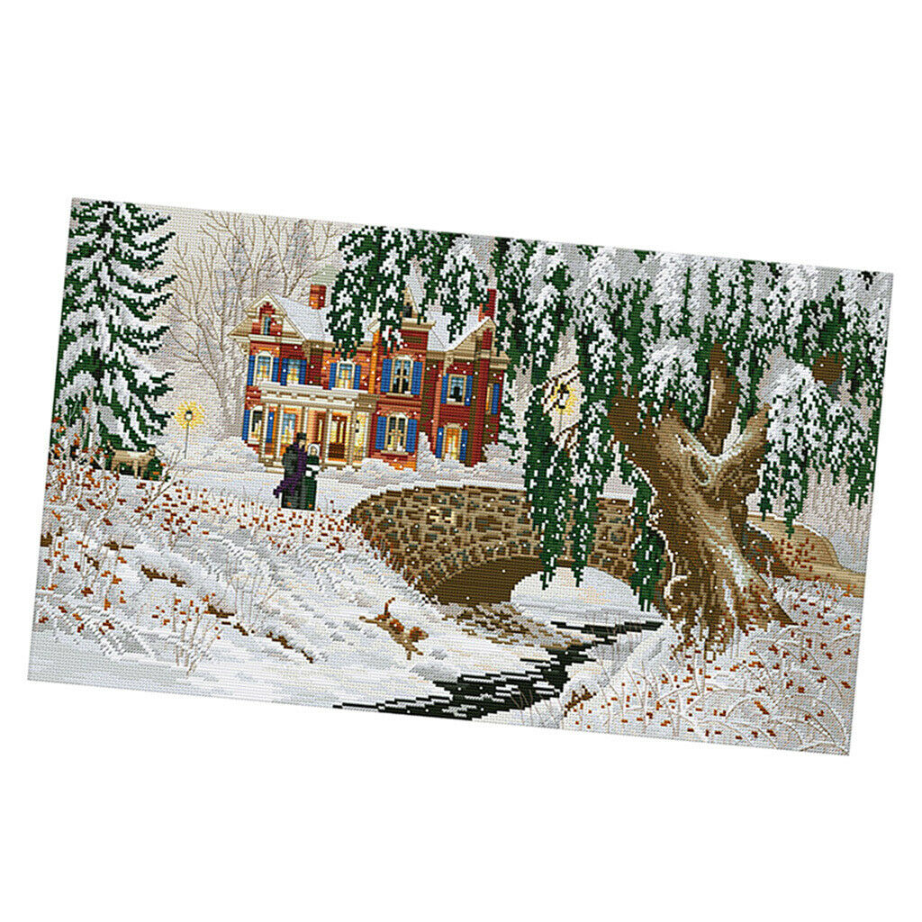1 Set DIY Modern Cross Stitch Kits Needlework Kits with Winter Scenery Patterns