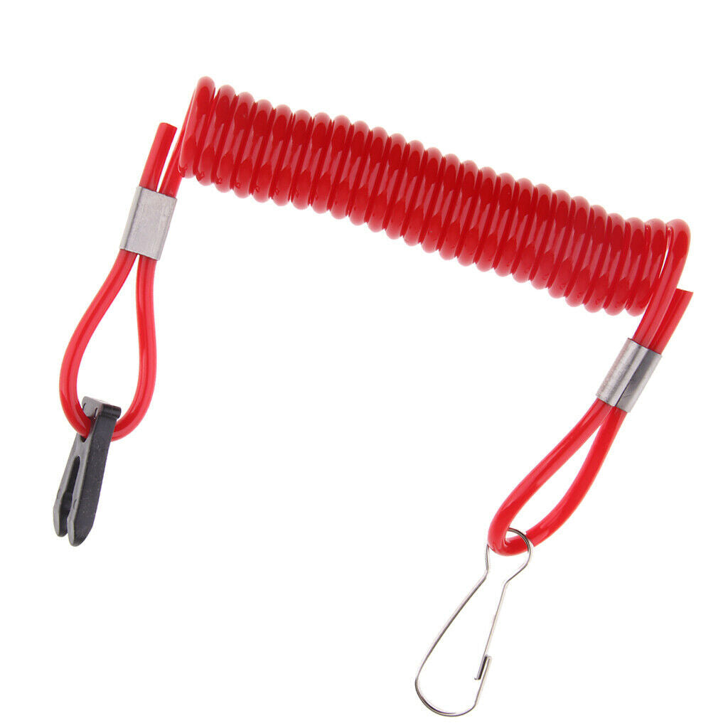 3pcs Marine Boat Outboard Stop Kill Switch Tether Cord for Suzuki 10cm Red