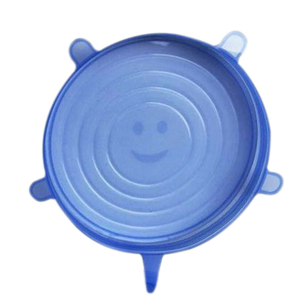 6pcs Reusable Silicone Fresh-keeping Cover Food Sealing Cap Stretch Lids @