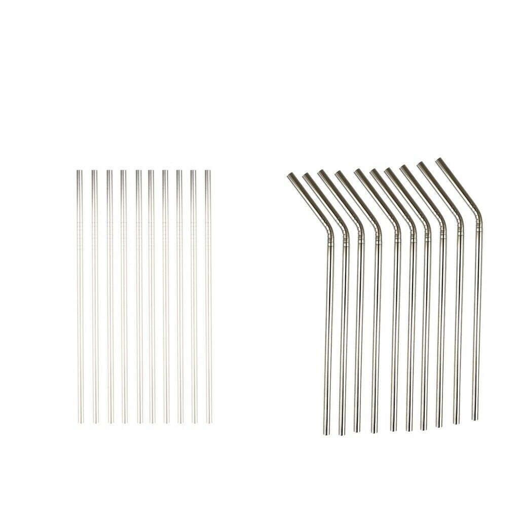 20 PCS Stainless Steel Straw Metal Straw for Straight And Angled 8.5 "Cups