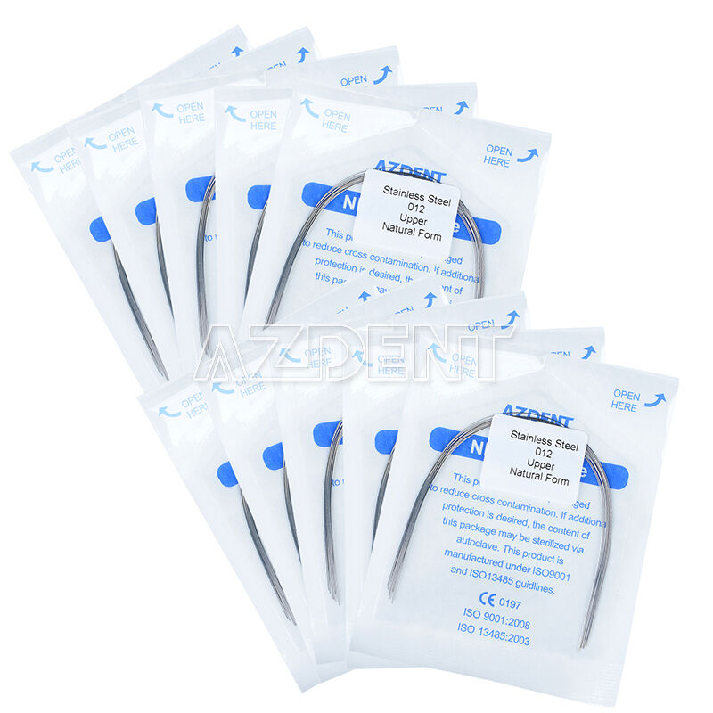 100 X Dental Orthodontic Stainless Steel Round Natural Form Arch Wires 012 Upper