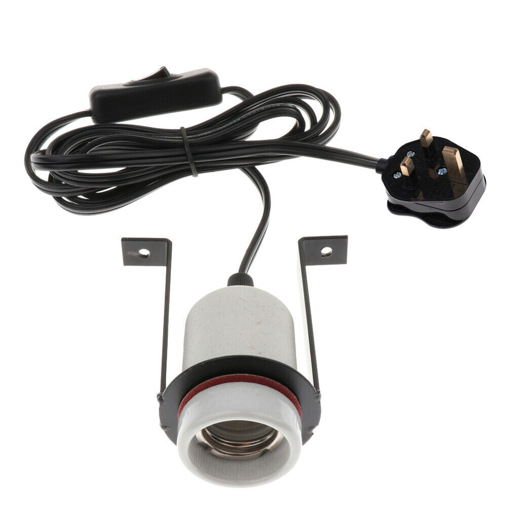 Reptile Basking Lamp Holder, UVA/UVB Light Bulb E27 Socket Can Clip on Terrarium