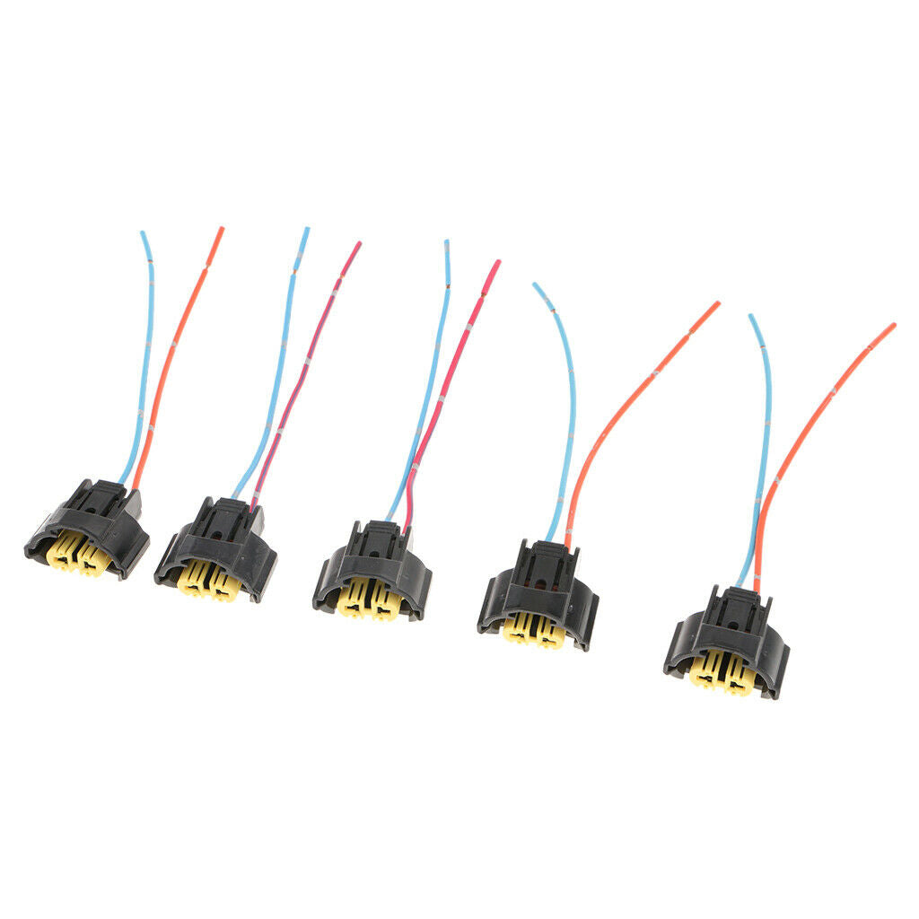 5 Pieces H9 Headlight Fog Light Extension 2 Wire Harness Lamp Female Sockets