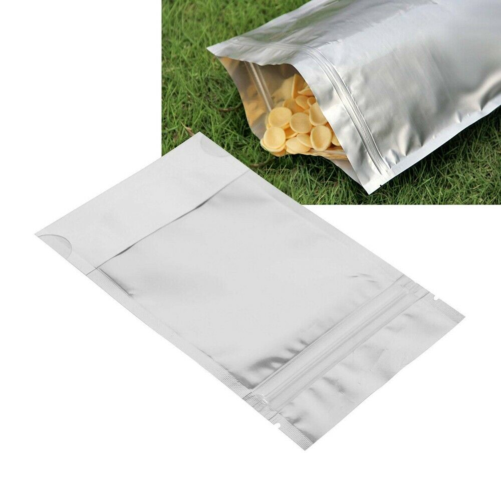 50X Resealable Mylar Bags Food Storage Bags Smell Proof Aluminum Foil Pouch Bags