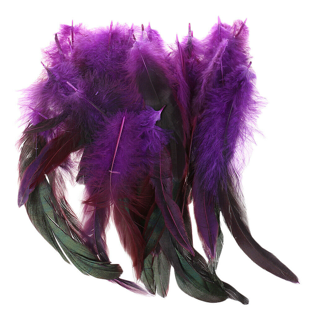 Prettyia 50pcs Beautiful Rooster Feathers 12-18cm / 5-7inch Purple