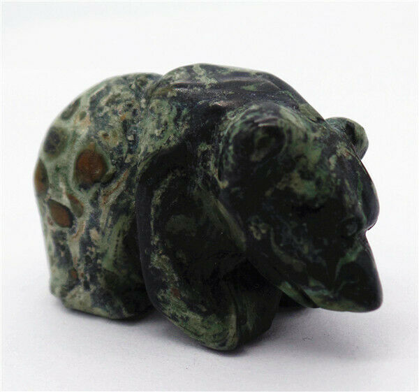 38x25x20mm Natural Kambaba Jasper Carved Bear Decoration Statue Decor HH7754