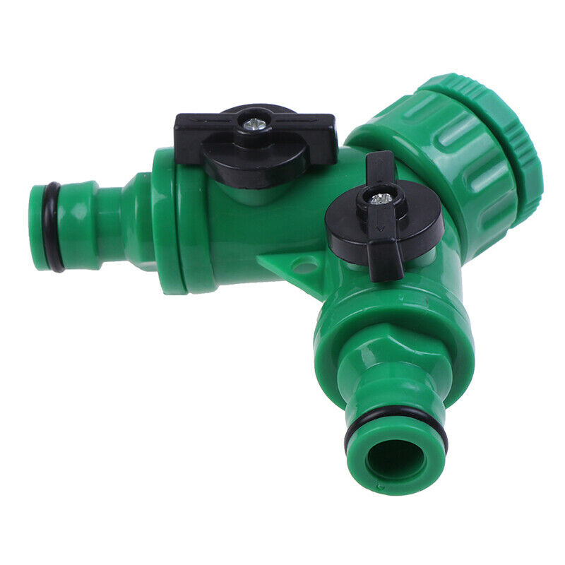 Irrigation 2way Tap Garden Tap valve Hose Pipe Splitter Quick ConnectorAd.l8
