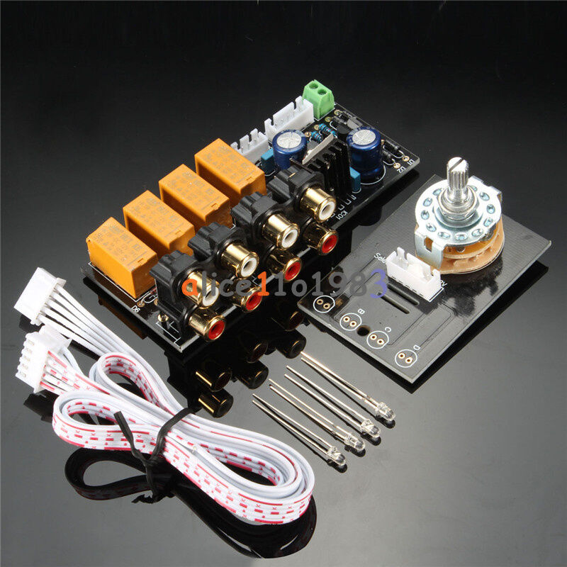 DIY Board Relay Switch Signal Selector Audio Input Signal Amplifier Board