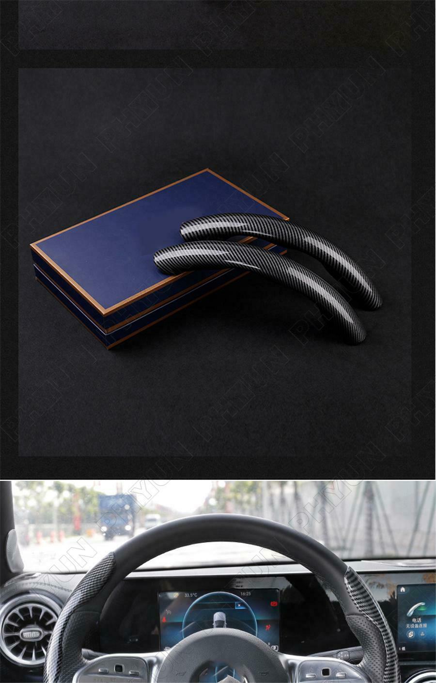 Carbon Fiber Style Car Interior Steering Wheel Booster Cover 40cm Universal