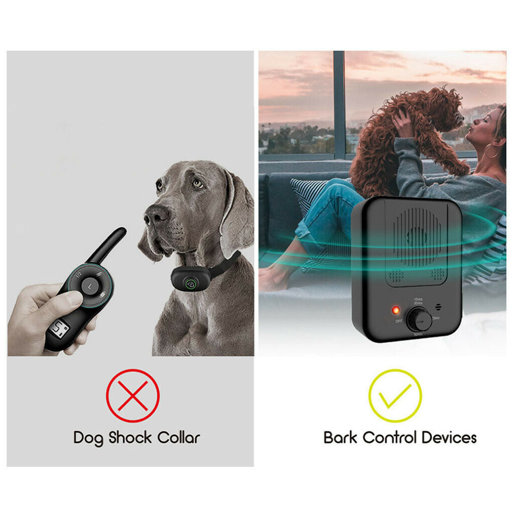 No-Bark Control, Indoor & Outdoor Ultrasonic Stop Dog Barking Devices Black