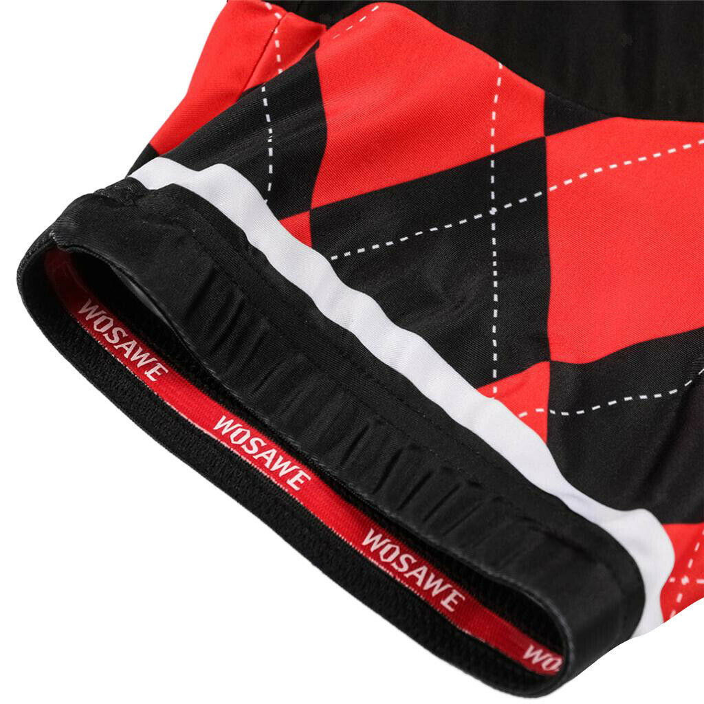 Breathable Comfortable Black and Red Grid Summer Mountain Biking Shorts