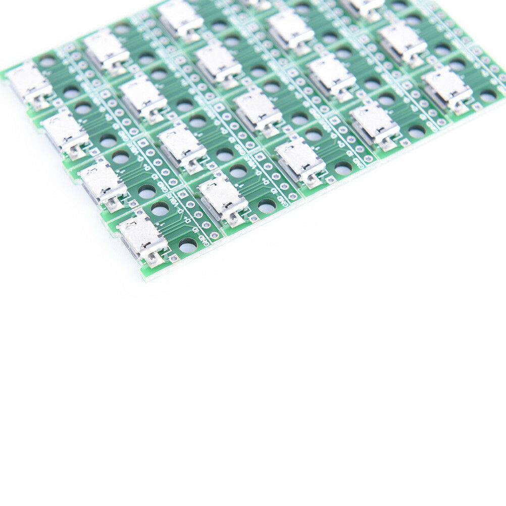 20x micro usb to DIP 2.54mm adapter connector module board panel female 5-pin Tt