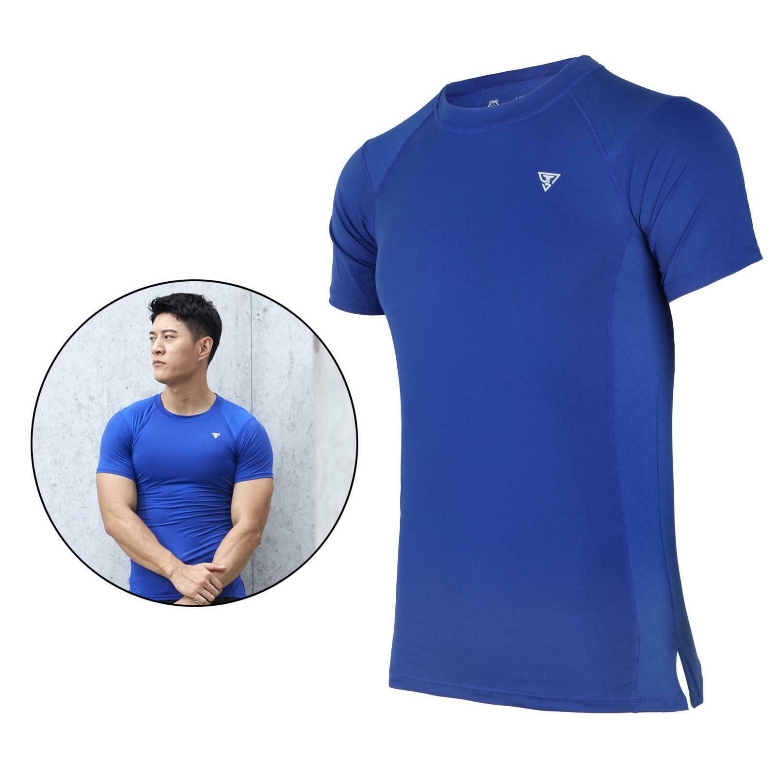 Men's Training T-Shirt Workout Fitness Clothes Compression Tight Shirt  L