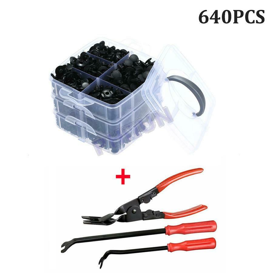 640x Car Panel Fender Fastener Rivets Clips Kits w/ Installation Removal Tools